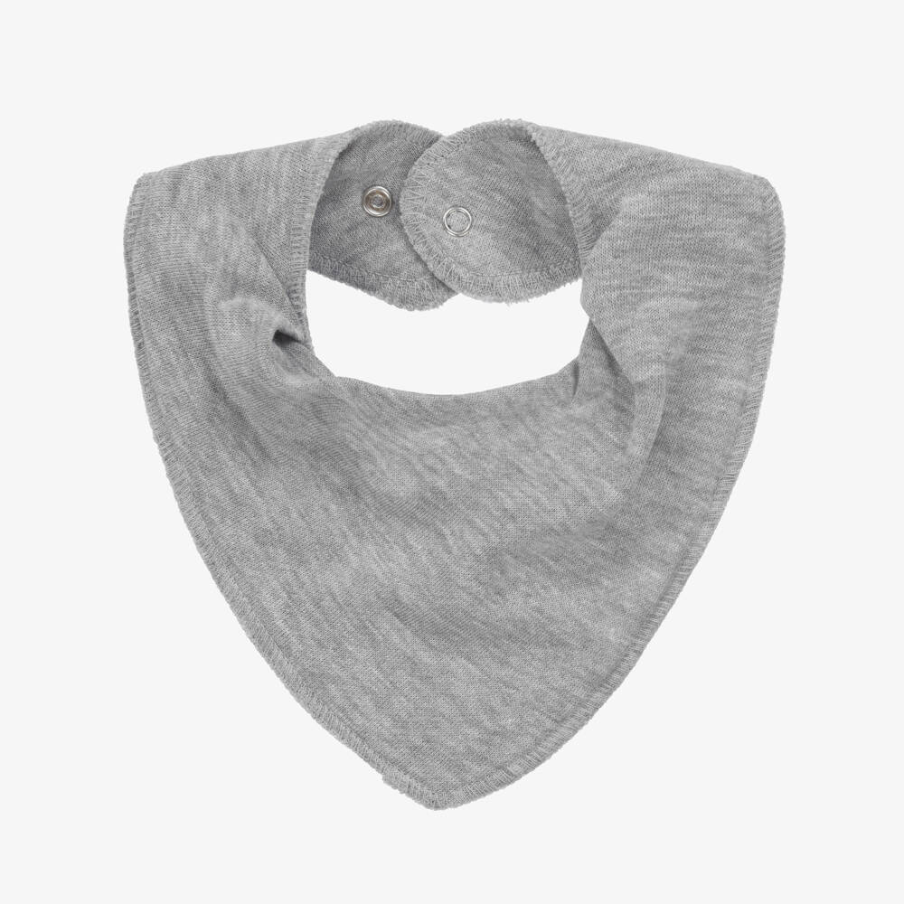 Pippi-Grey Organic Cotton Bandana Baby Bib | Childrensalon Outlet