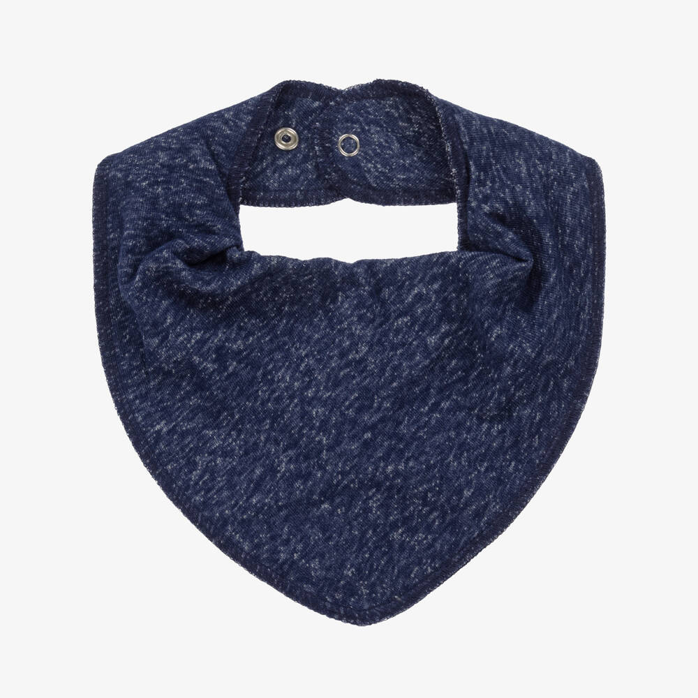 Pippi-Navy Blue Cotton Bandana Baby Bib | Childrensalon Outlet