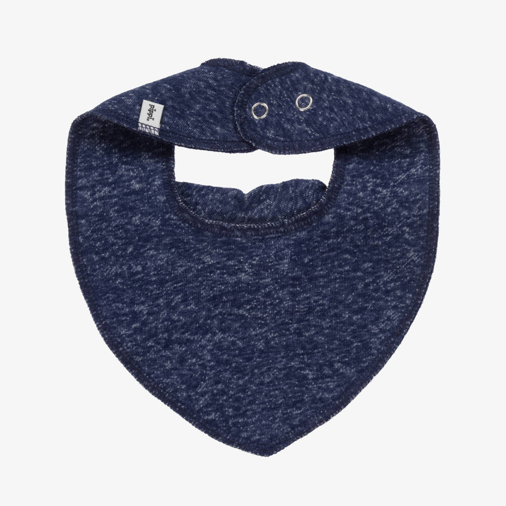 Pippi-Navy Blue Cotton Bandana Baby Bib | Childrensalon Outlet