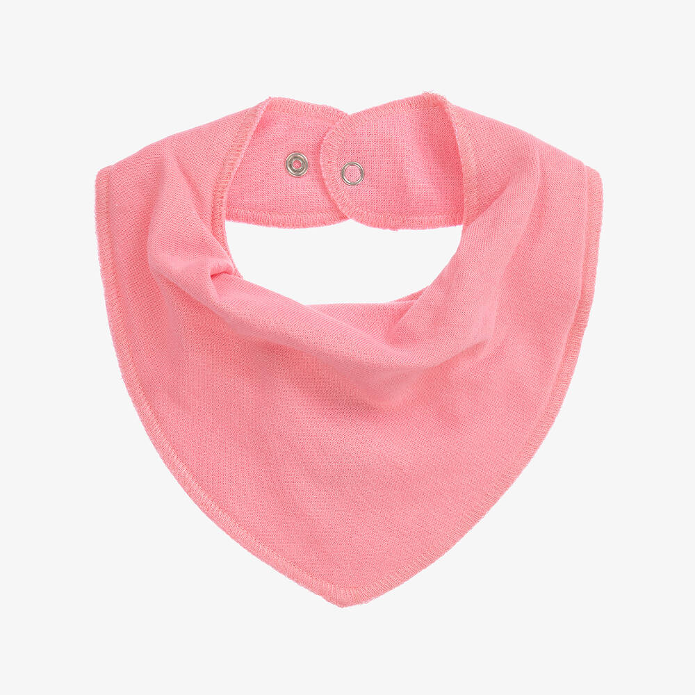 Pippi - Pink Organic Cotton Bandana Baby Bib | Childrensalon