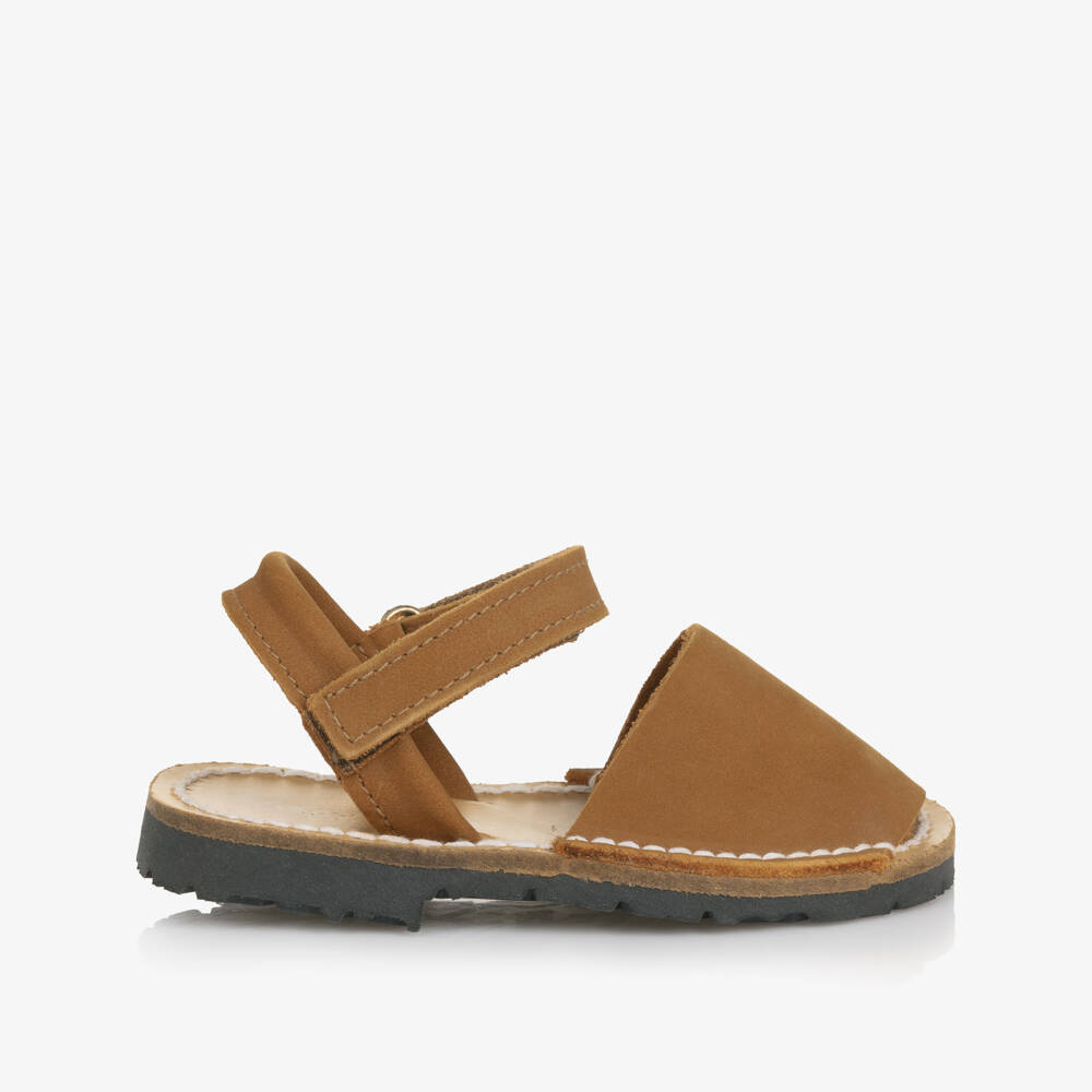 بيساموناس-صنادل جلدية مفتوحة الأصابع للبنين بلون البيج | Childrensalon Outlet