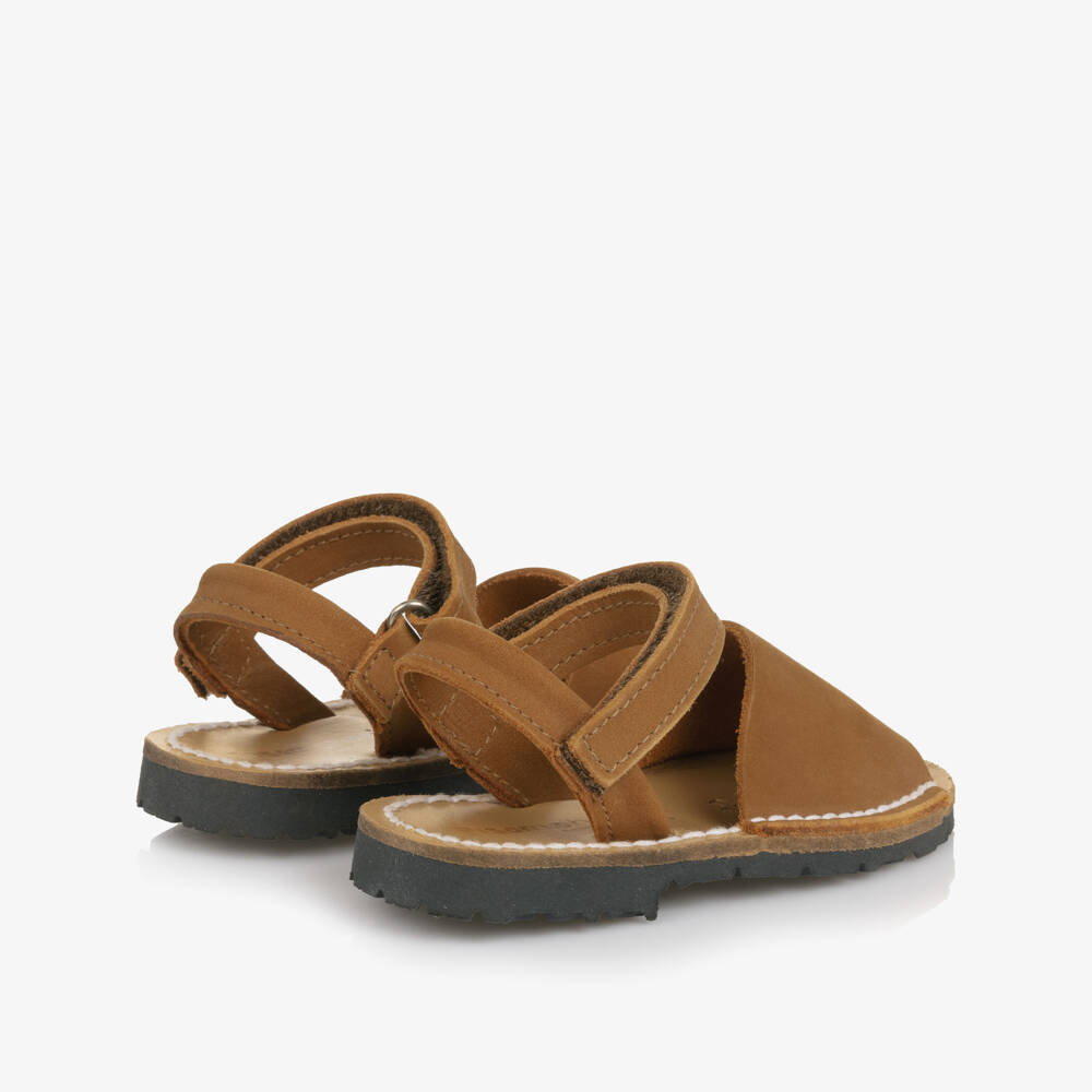 بيساموناس-صنادل جلدية مفتوحة الأصابع للبنين بلون البيج | Childrensalon Outlet