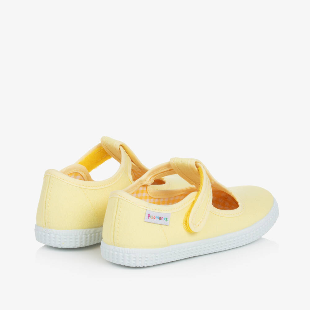 Pisamonas-Boys Yellow Canvas Velcro Shoes | Childrensalon Outlet