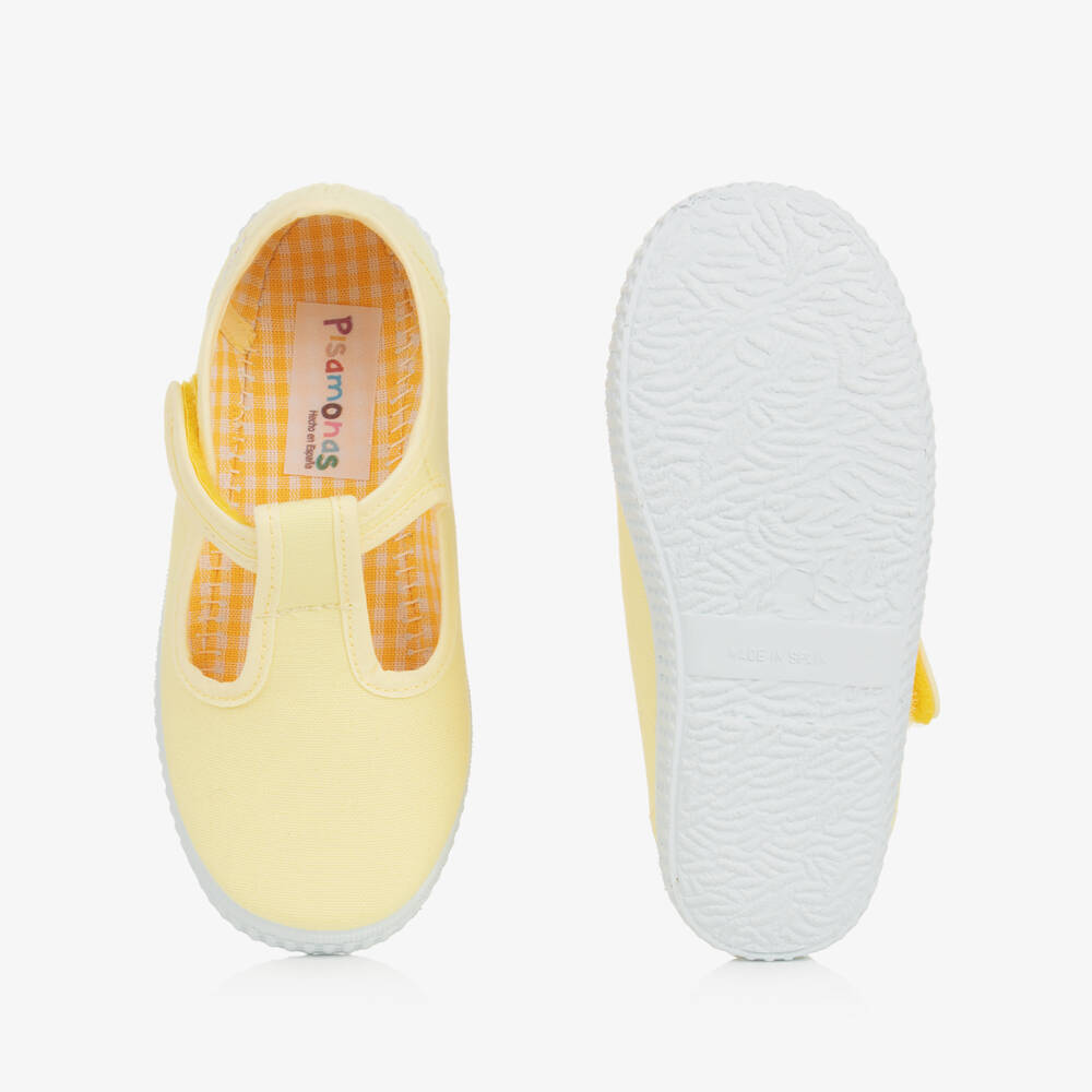 Pisamonas-Boys Yellow Canvas Velcro Shoes | Childrensalon Outlet