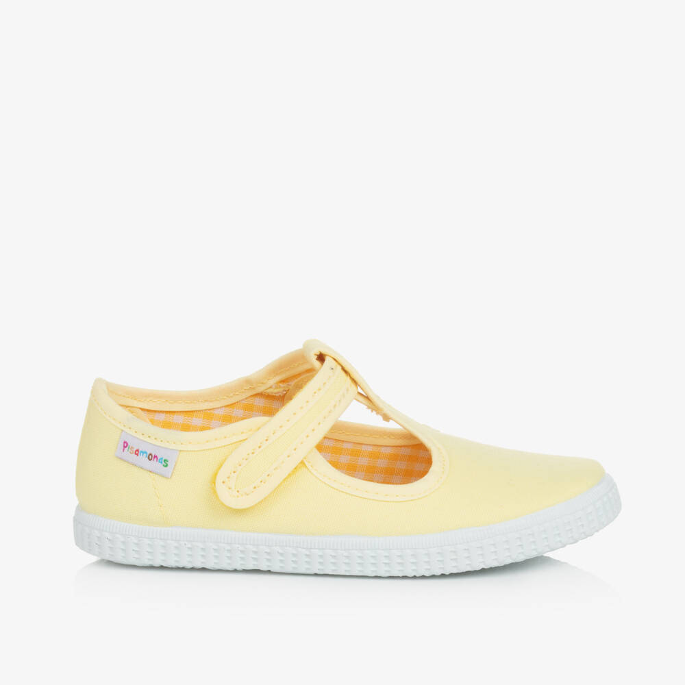 Pisamonas-Boys Yellow Canvas Velcro Shoes | Childrensalon Outlet