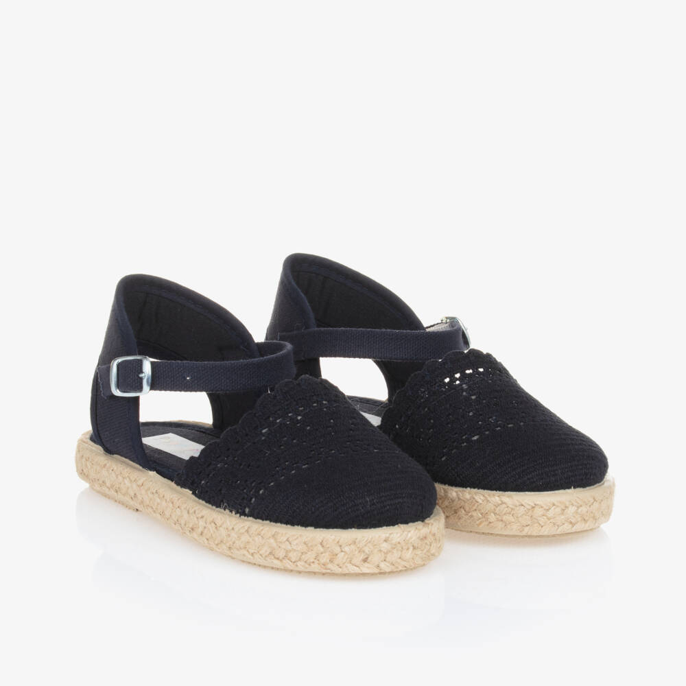 Pisamonas-Girls Blue Woven Espadrilles | Childrensalon Outlet