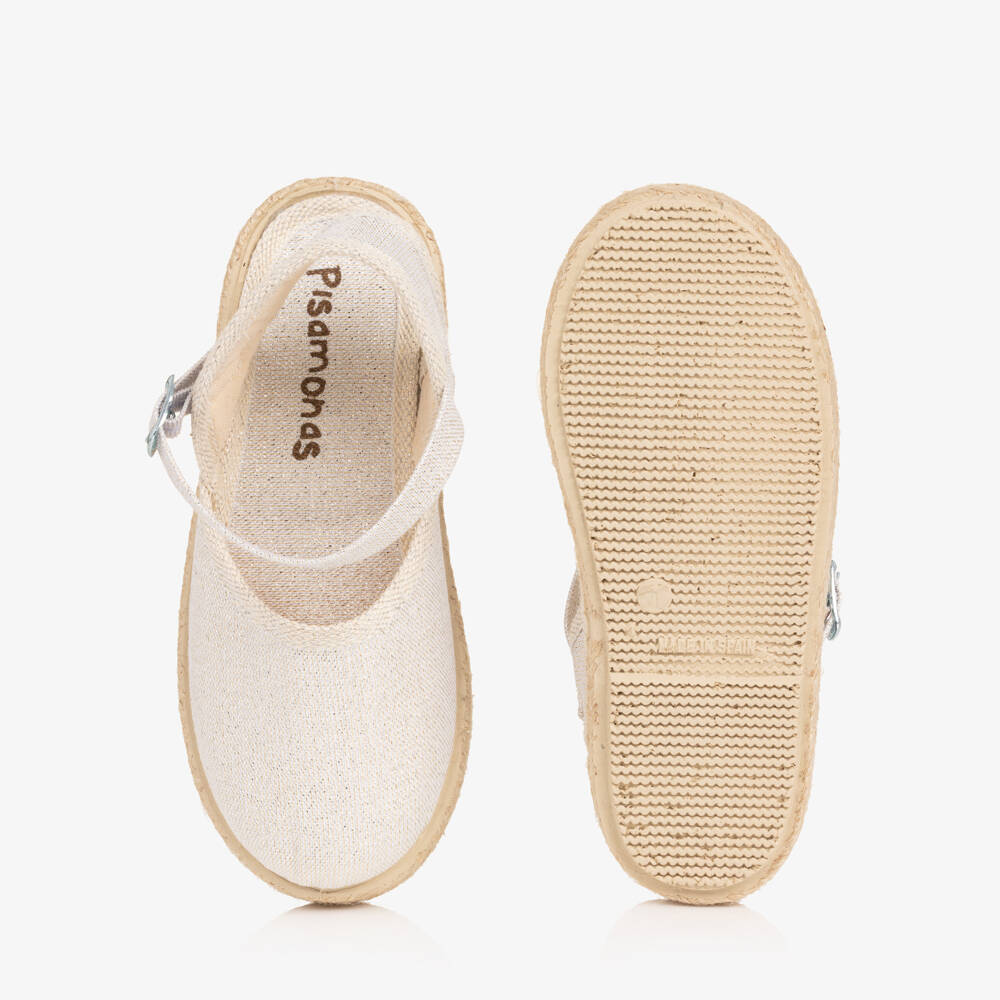 Pisamonas-Girls Sparkly Silver Espadrilles | Childrensalon Outlet