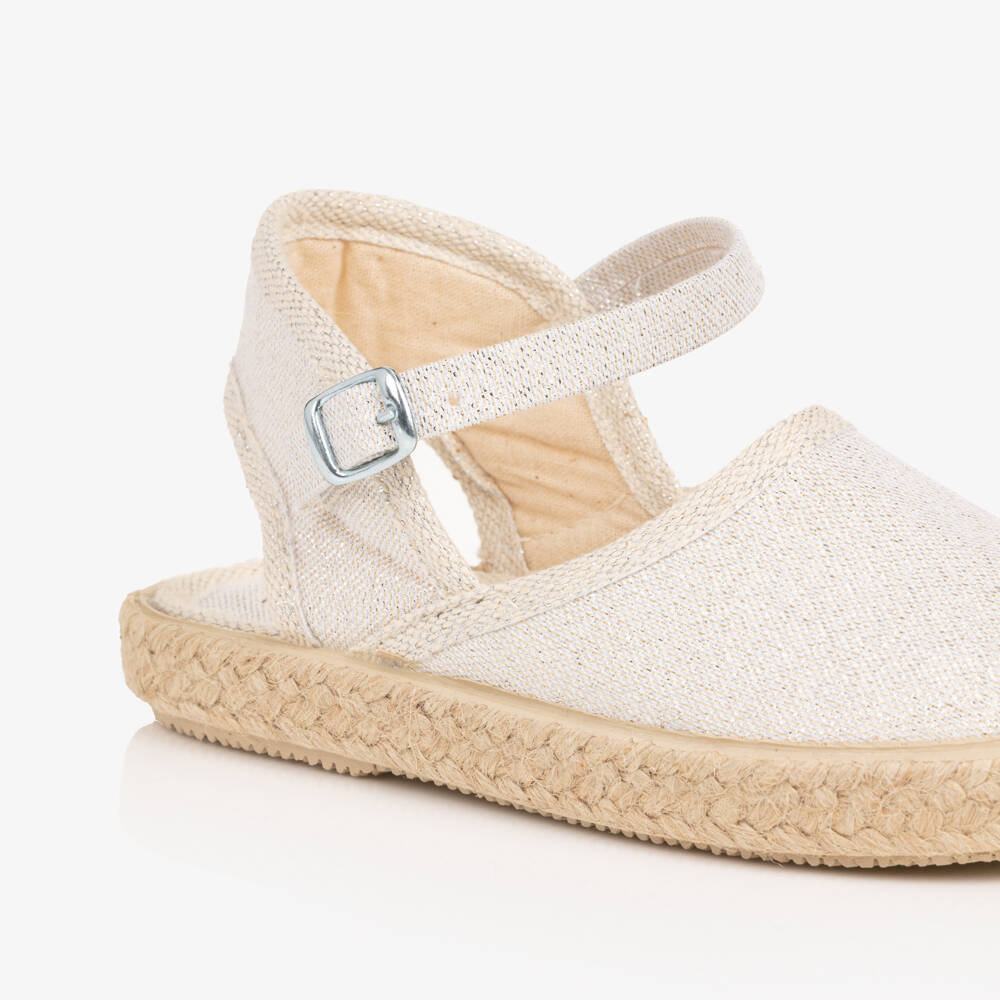 Pisamonas-Girls Sparkly Silver Espadrilles | Childrensalon Outlet