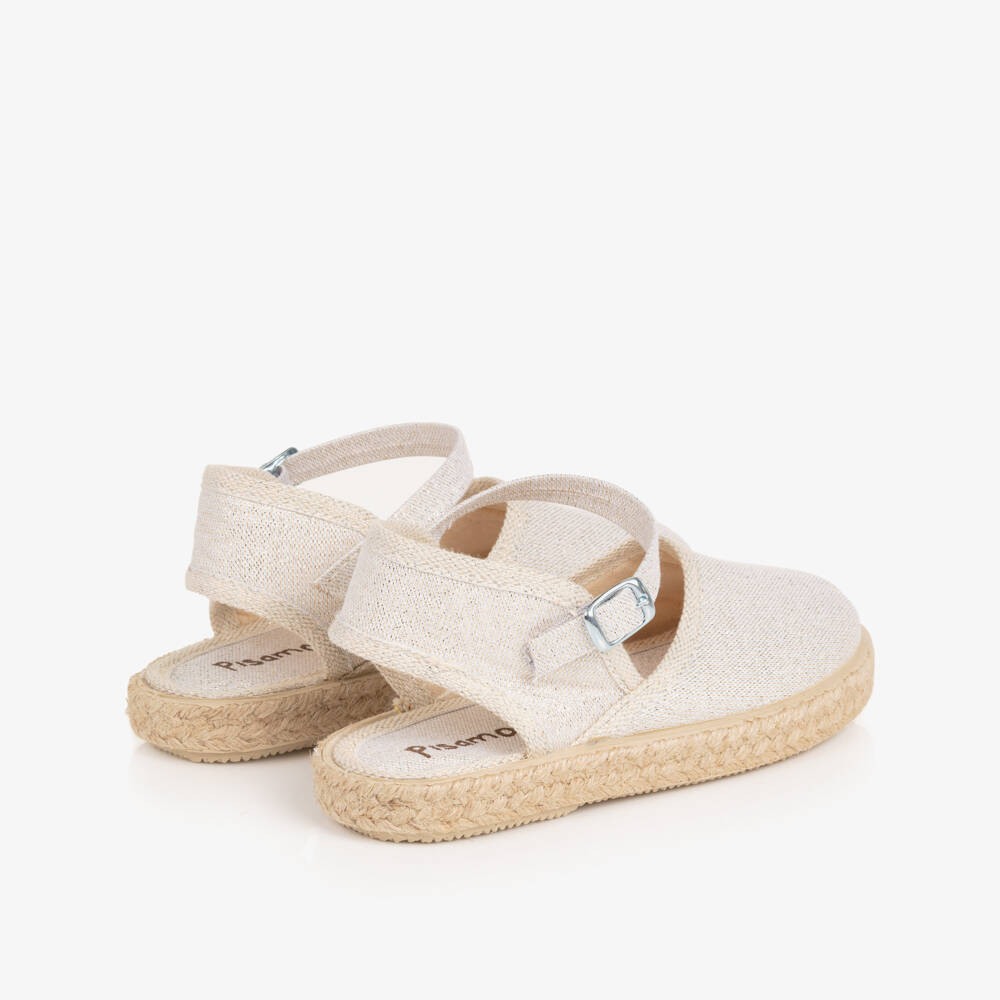 Pisamonas-Girls Sparkly Silver Espadrilles | Childrensalon Outlet