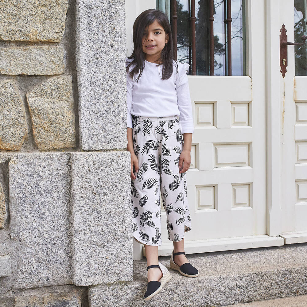 Pisamonas-Girls Wedge Black & Beige Espadrilles | Childrensalon Outlet