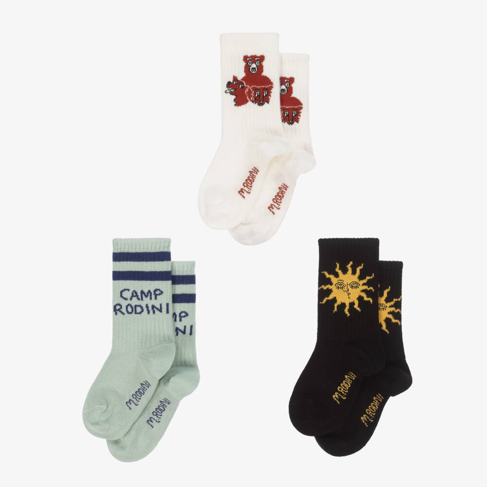 Mini Rodini-Playful Cotton Blend Socks Pack | Childrensalon Outlet