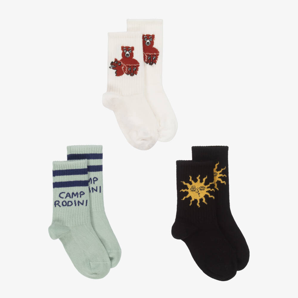 Mini Rodini-Playful Cotton Blend Socks Pack | Childrensalon Outlet