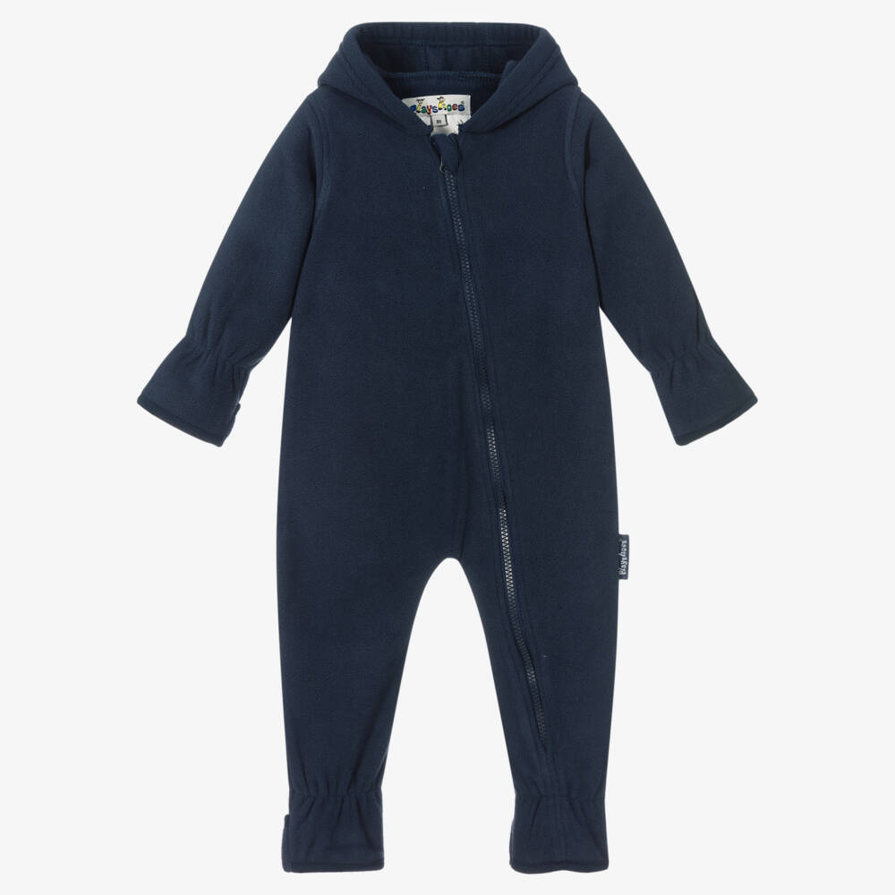 Playshoes-Baby Boys Blue Fleece Pramsuit | Childrensalon Outlet
