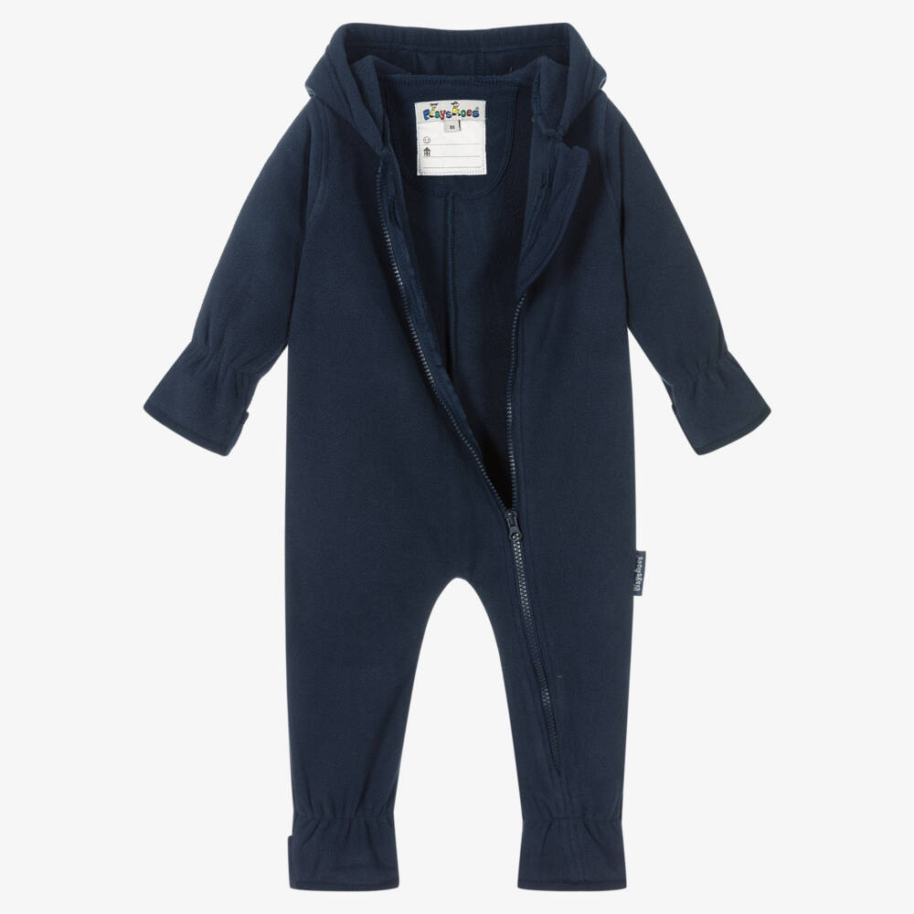 Playshoes-Baby Boys Blue Fleece Pramsuit | Childrensalon Outlet