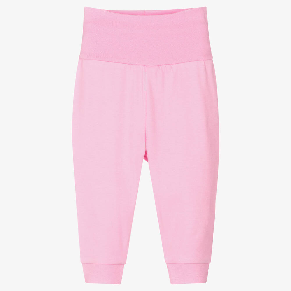 Playshoes-Baby Girls Pink Cotton Trousers | Childrensalon Outlet