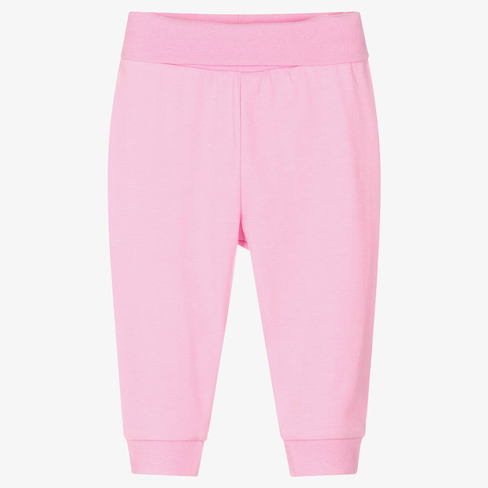Playshoes-Baby Girls Pink Cotton Trousers | Childrensalon Outlet