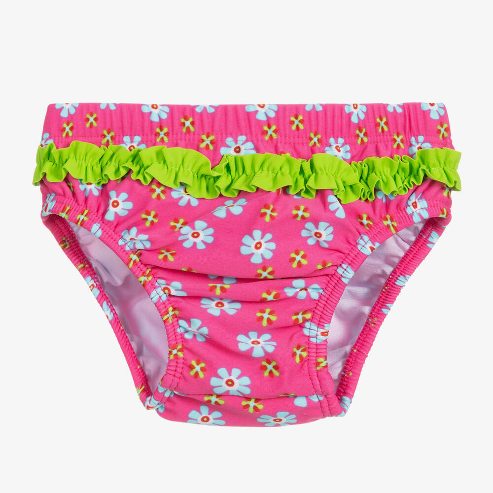 Playshoes-Baby Girls Pink Floral Swim Pants (UPF50+) | Childrensalon Outlet