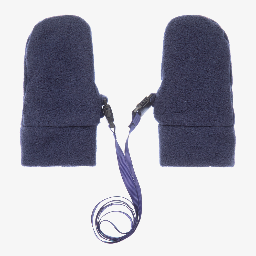 Playshoes-Blue Fleece Baby Mittens | Childrensalon Outlet