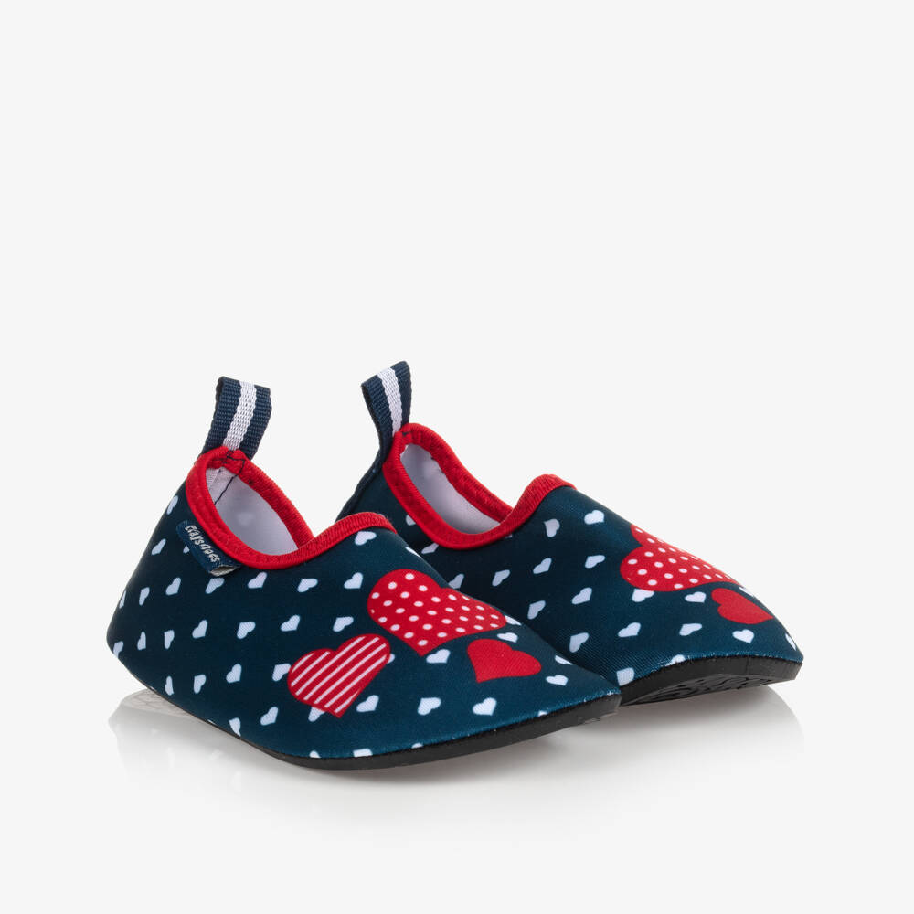 Playshoes-Blue Heart Aqua Shoes (UPF50+) | Childrensalon Outlet