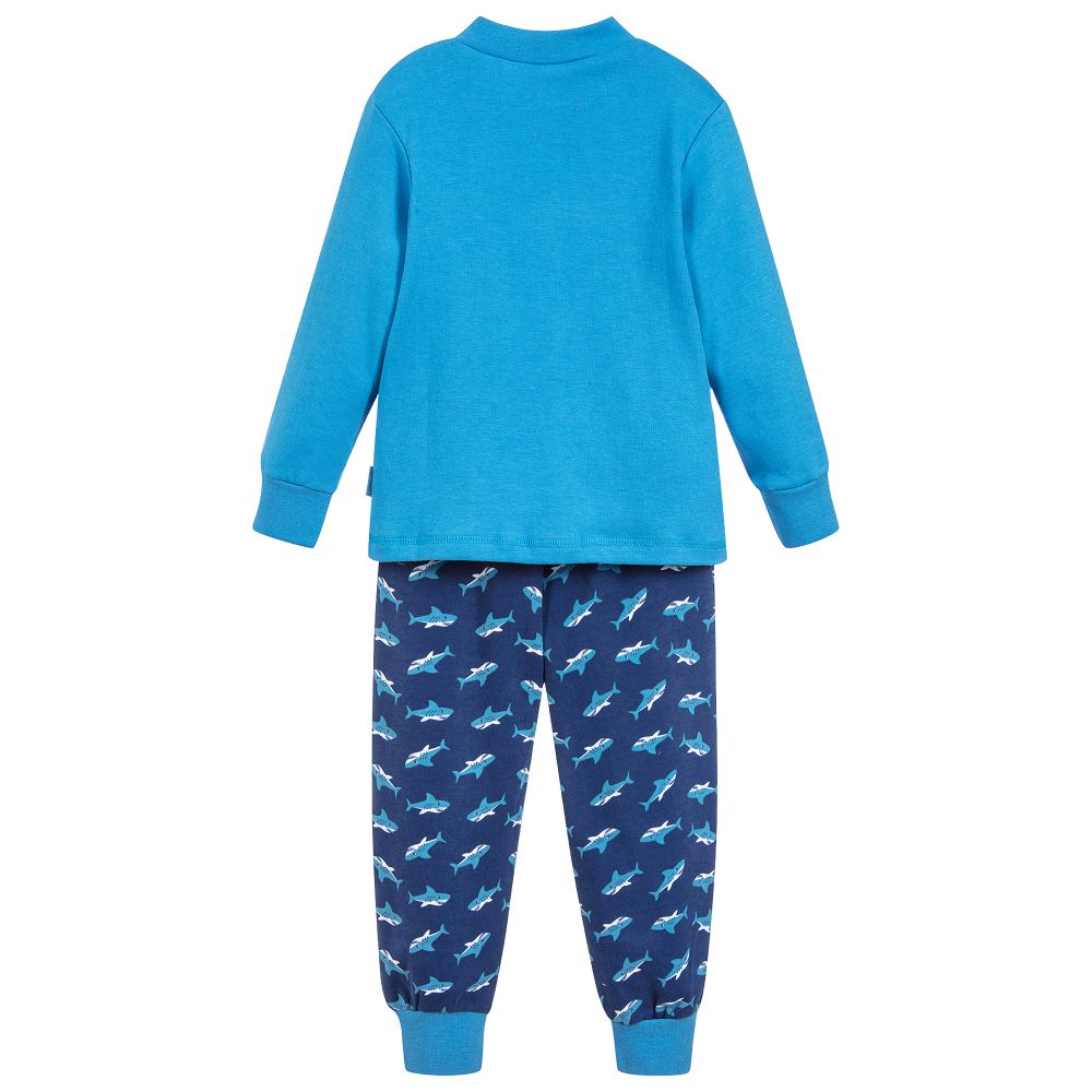 Playshoes-Boys Blue Cotton Pyjamas | Childrensalon Outlet