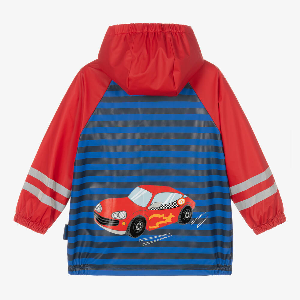 بلاي شوز-معطف واقي من المطر لون أزرق وأحمر للأولاد | Childrensalon Outlet
