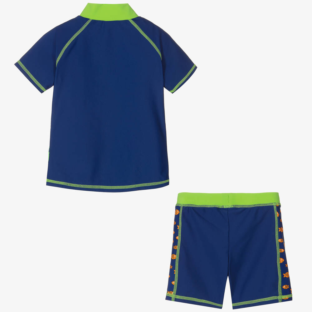بلاي شوز-Boys Blue Sun Protection Set | Childrensalon Outlet