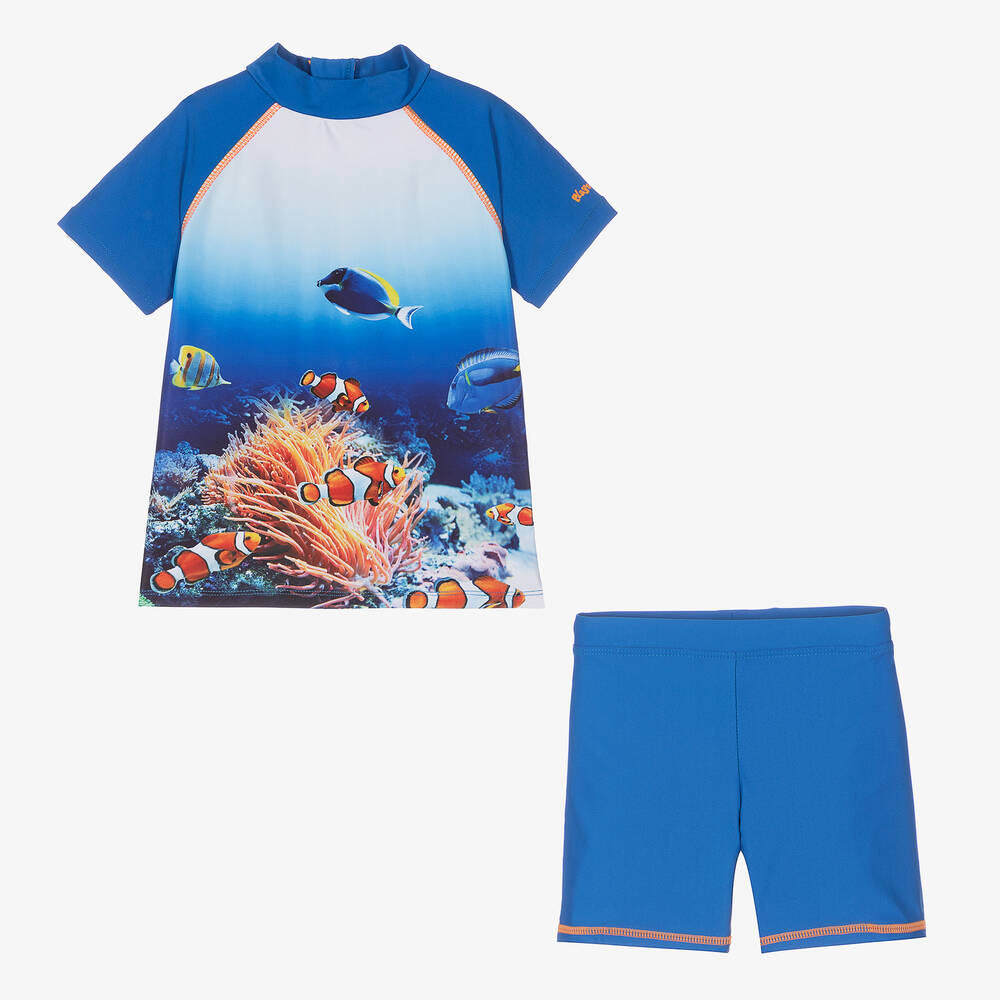 Playshoes-Синяя футболка и шорты-плавки для мальчиков (UPF50+) | Childrensalon Outlet