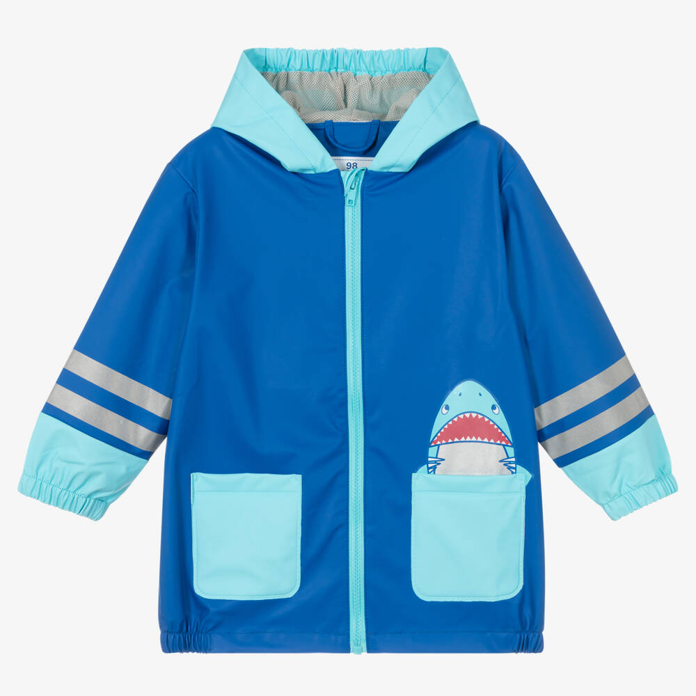 Playshoes-Boys Colourful Shark Waterproof Jacket | Childrensalon Outlet