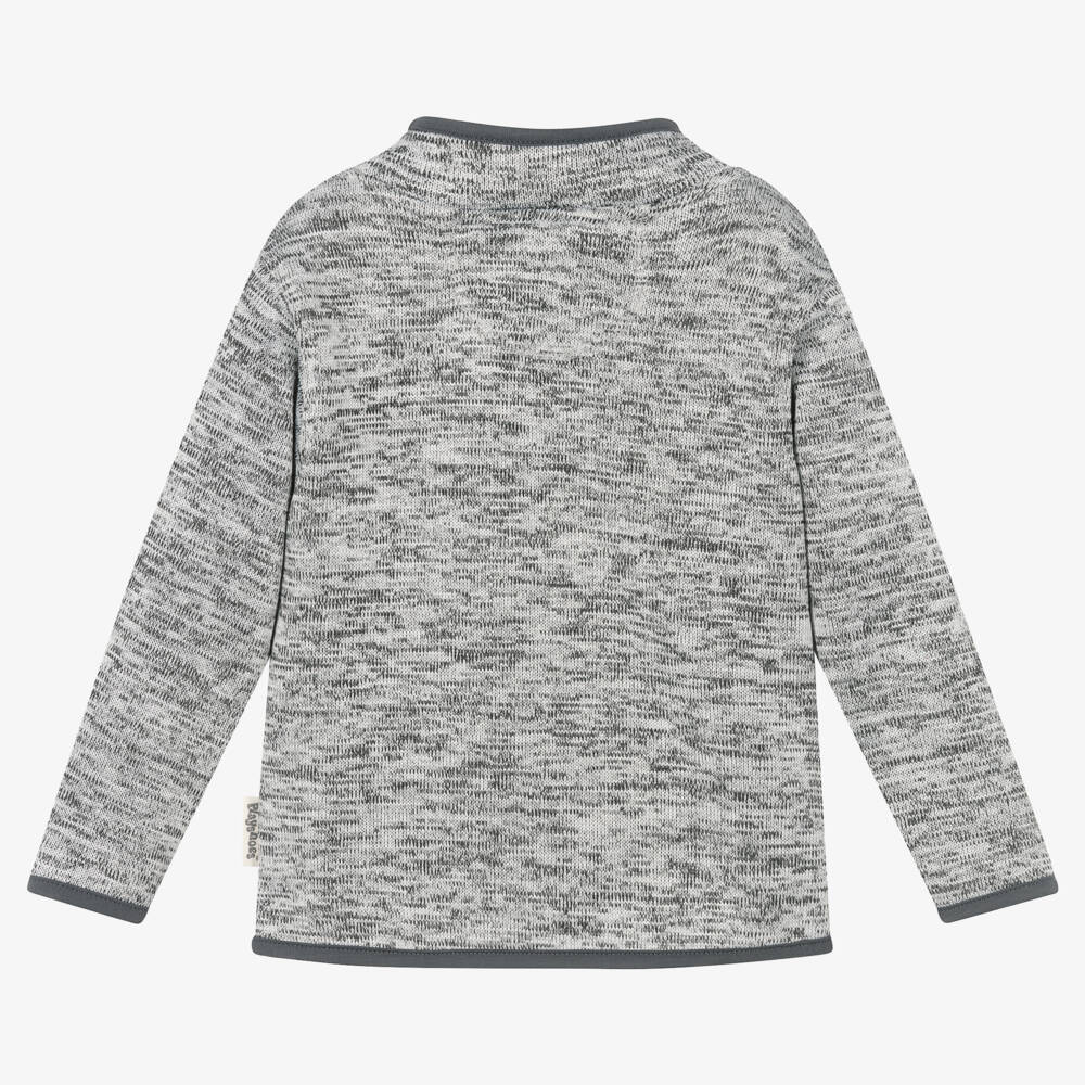 Playshoes-Boys Cozy Grey Knit Zip-Up | Childrensalon Outlet