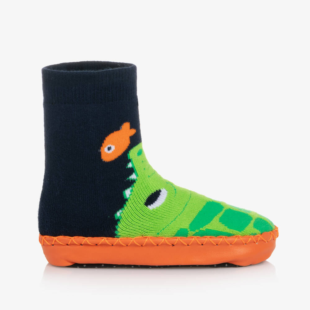 Playshoes-Boys Crocodile Cozy Grip Socks | Childrensalon Outlet