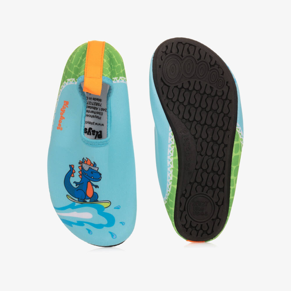 Playshoes-Голубые акватапочки с динозаврами | Childrensalon Outlet