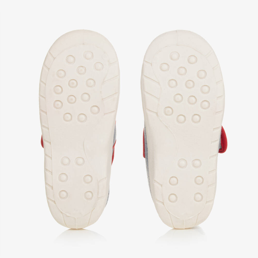 Playshoes-Boys Grey Car Motif Slippers | Childrensalon Outlet