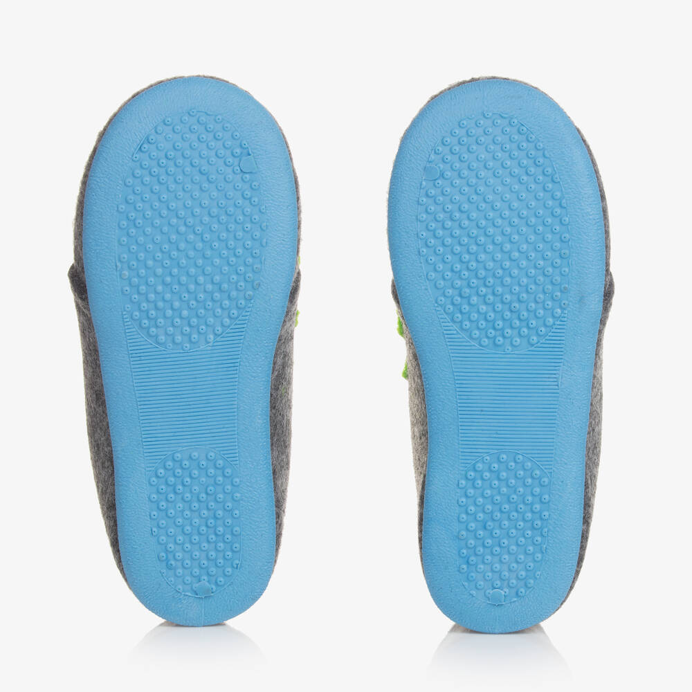 Playshoes-Boys Grey Monster Slippers | Childrensalon Outlet