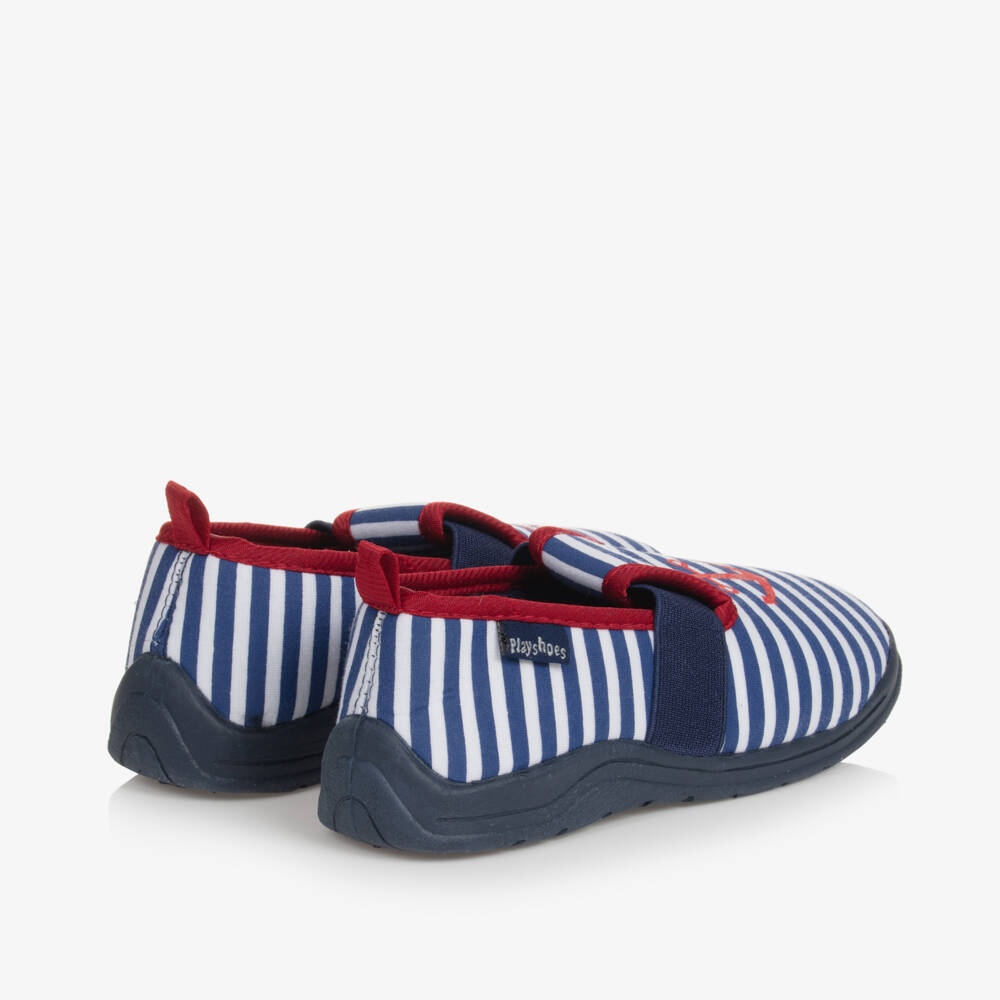 Playshoes-Boys Nautical Striped Slippers | Childrensalon Outlet