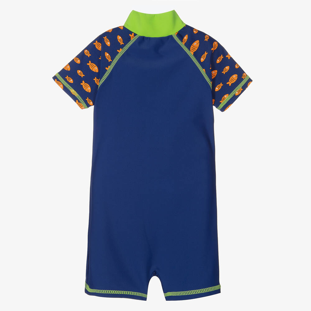 Playshoes-Boys Navy Blue Sun Suit (UPF50+) | Childrensalon Outlet