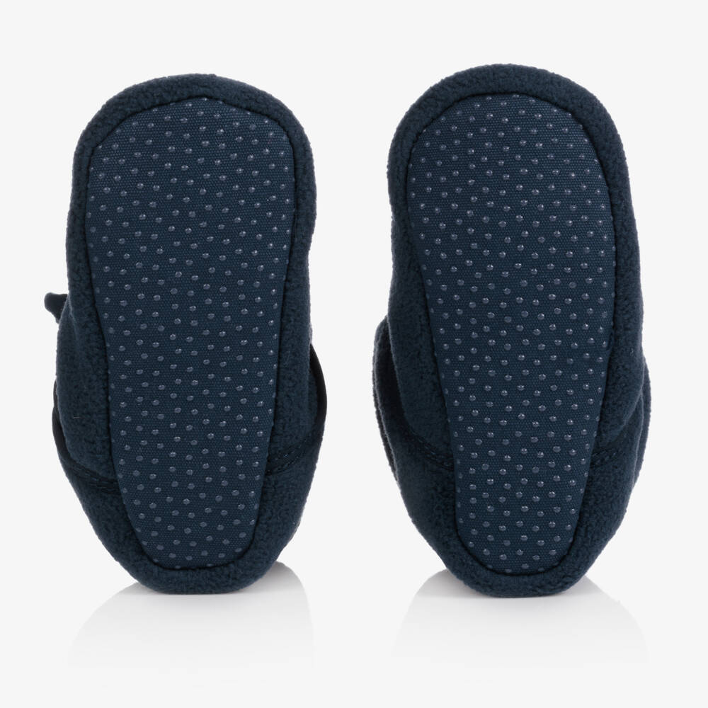 Playshoes-Boys Navy Fleece Booties | Childrensalon Outlet