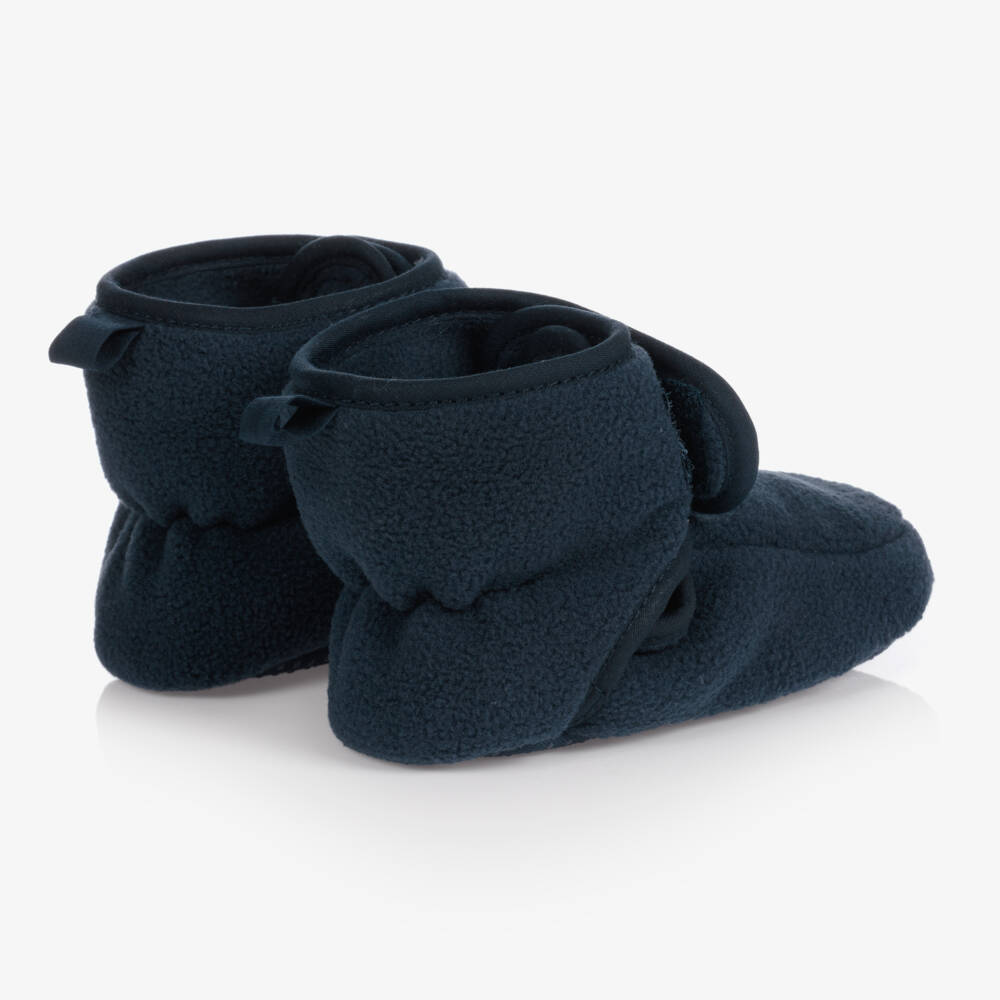 Playshoes-Boys Navy Fleece Booties | Childrensalon Outlet