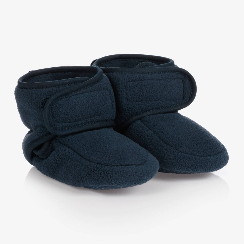 Playshoes-Boys Navy Fleece Booties | Childrensalon Outlet
