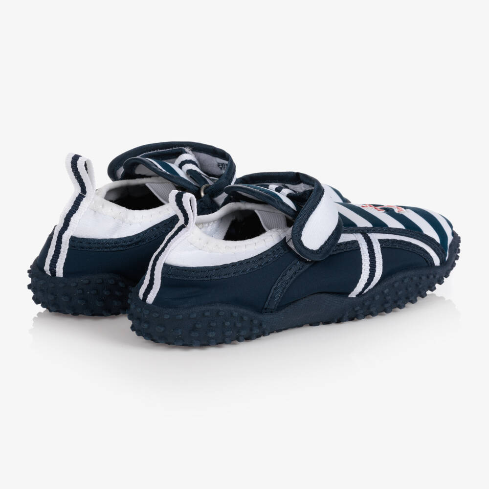 Playshoes-Boys Navy Stripe Aqua Shoes | Childrensalon Outlet