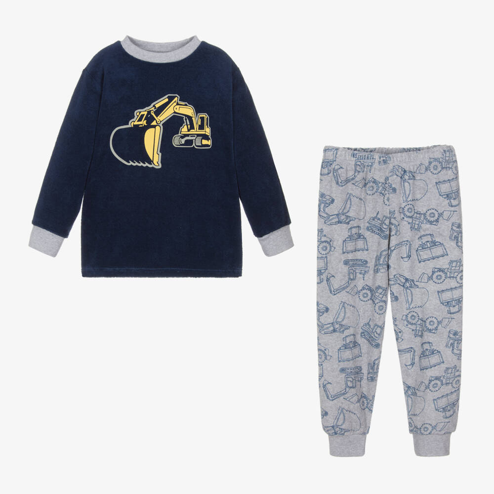 Playshoes-Boys Navy Towelling Sleepwear | Childrensalon Outlet