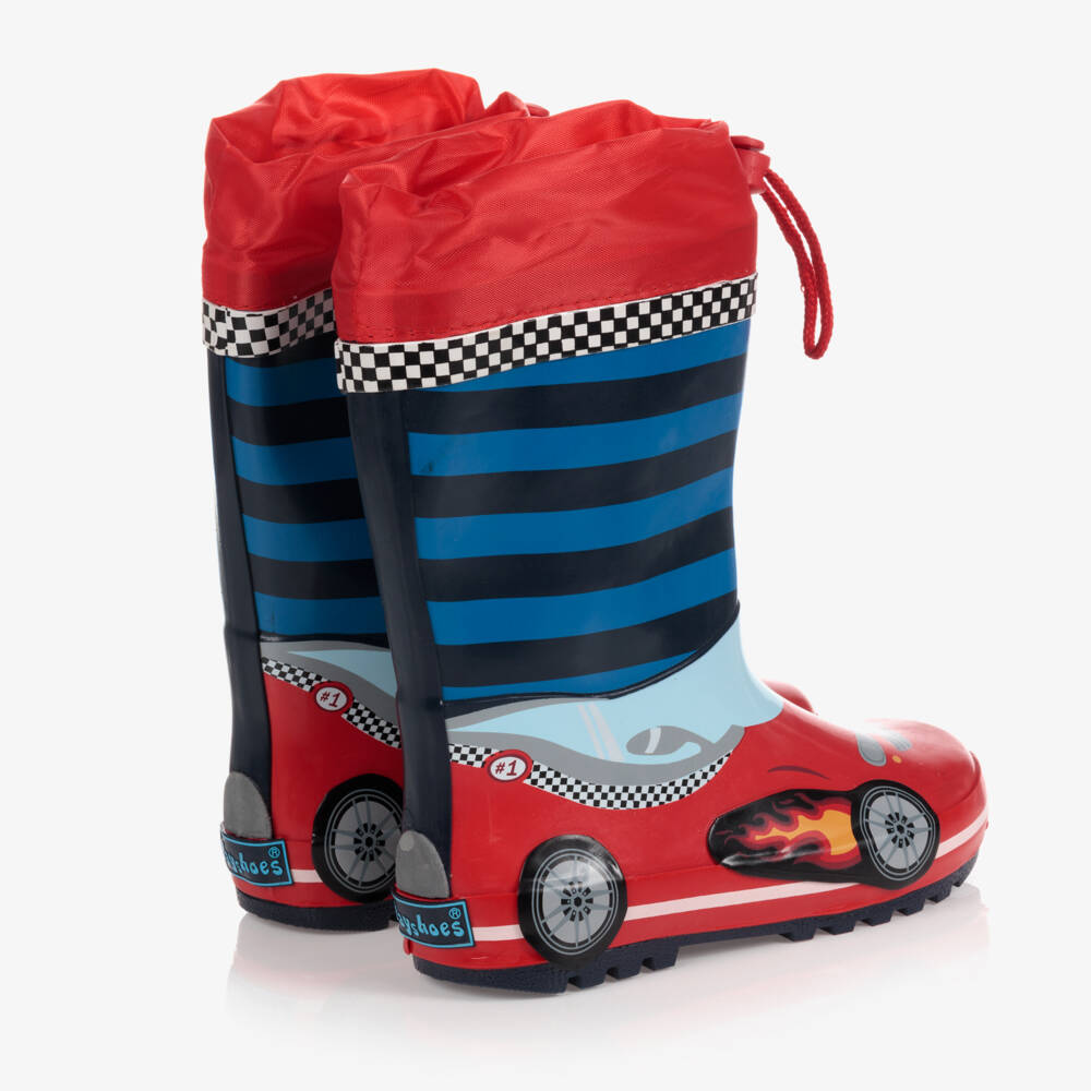 Playshoes-Boys Racing Car Wellies | Childrensalon Outlet