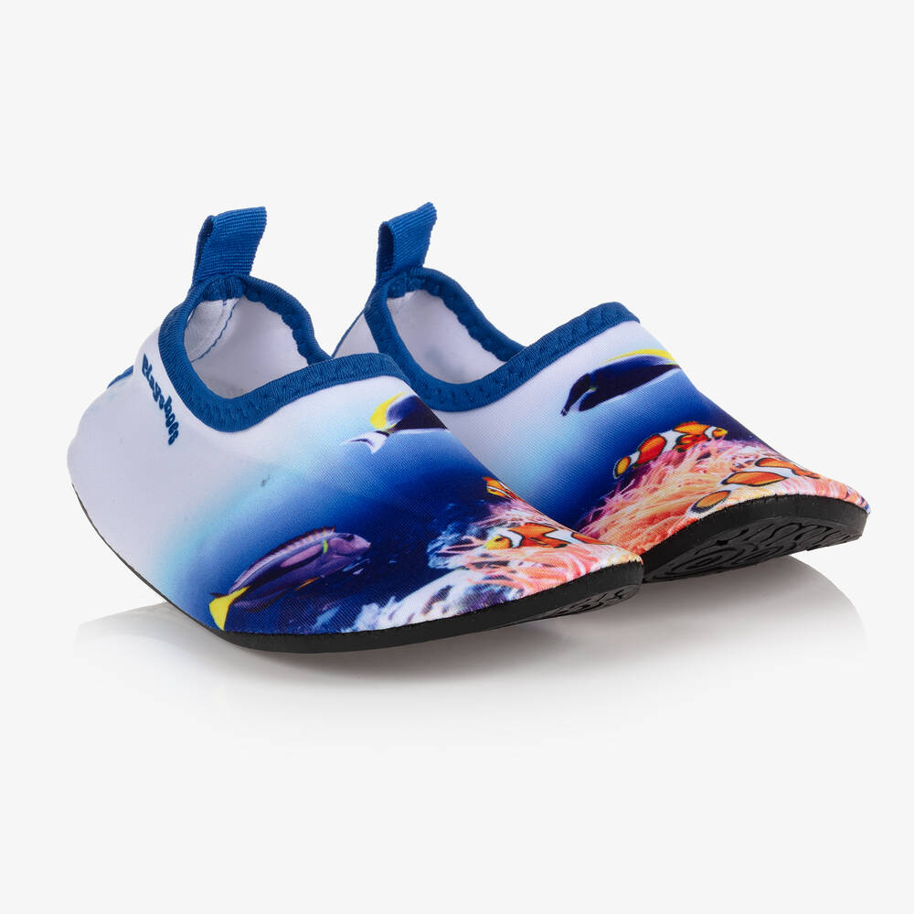 Playshoes - Синяя акваобувь с рыбками (UPF50+) | Childrensalon