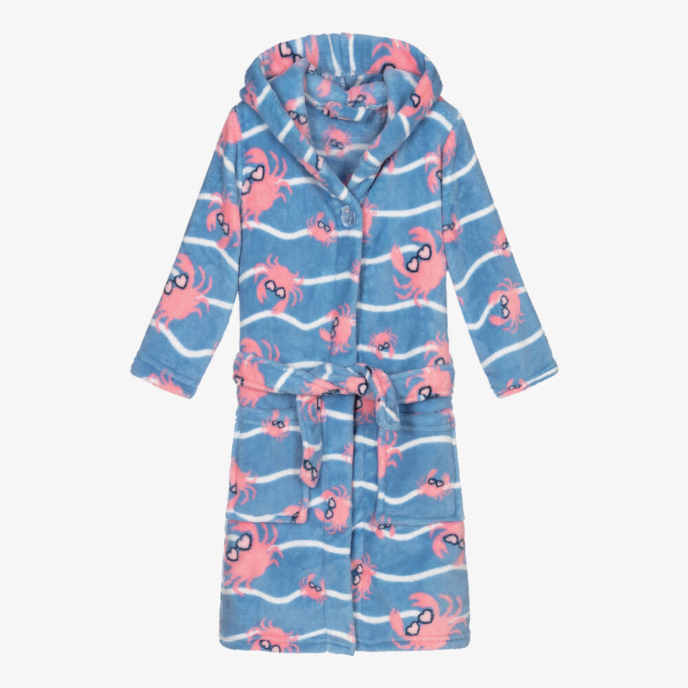 Playshoes-Girls Blue Crab Dressing Gown | Childrensalon Outlet