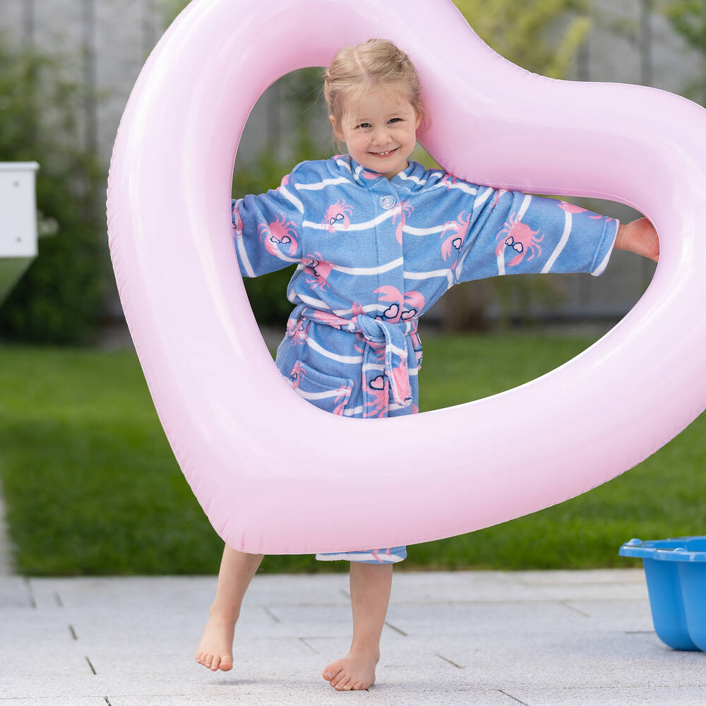 بلاي شوز-روب حمام  فليس لون أزرق للبنات | Childrensalon Outlet