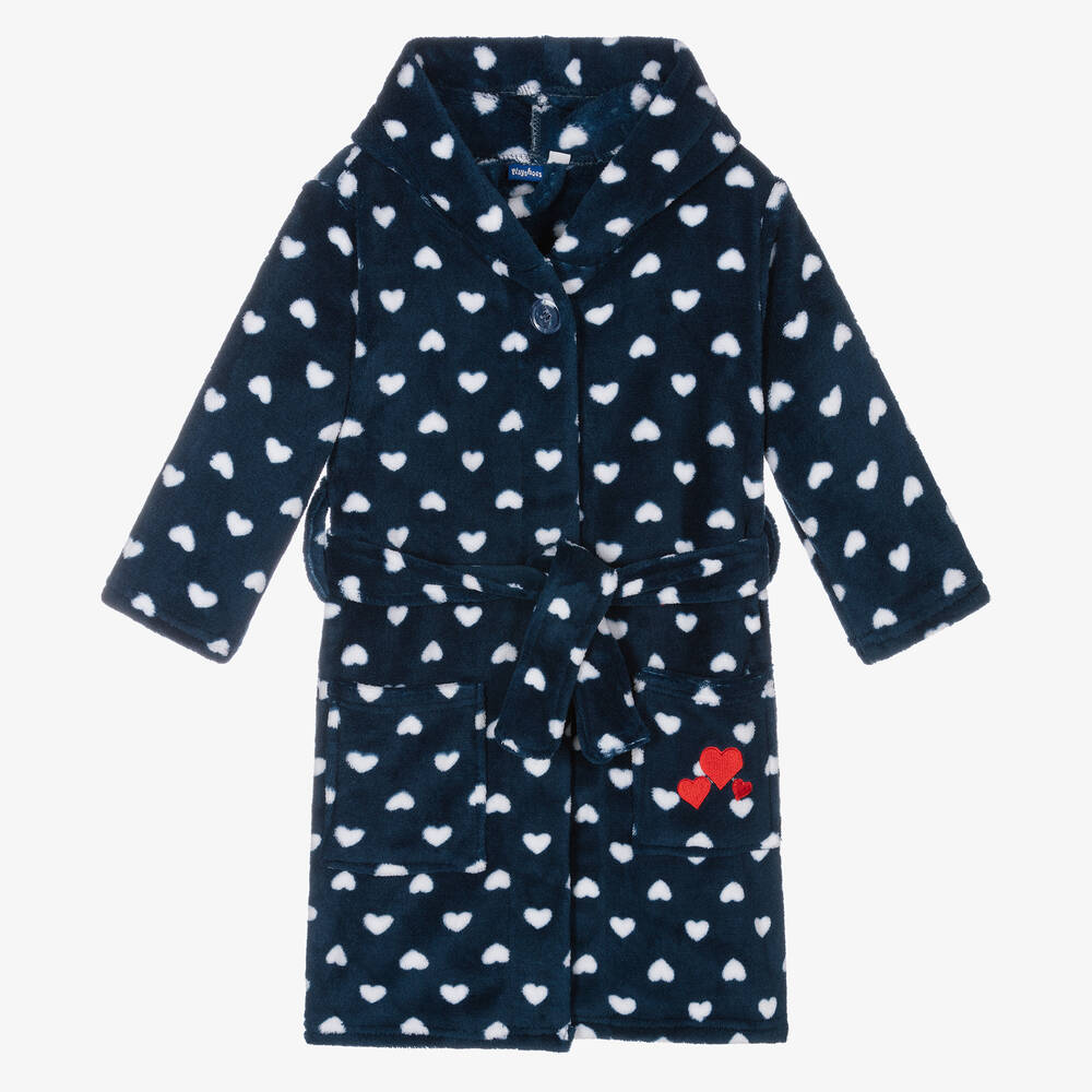 Playshoes-Girls Blue Fleece Dressing Gown | Childrensalon Outlet