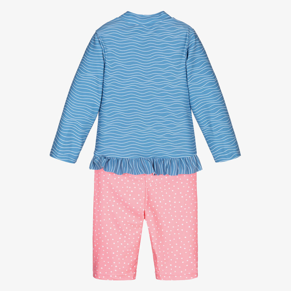 Playshoes-Розово-голубой солнцезащитный костюм для девочек (UPF50+) | Childrensalon Outlet