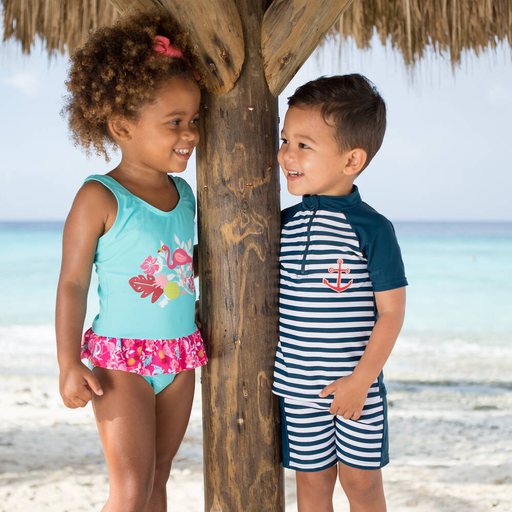 بلاي شوز-مايّو لون أزرق و زهري للبنات (+UPF50) | Childrensalon Outlet