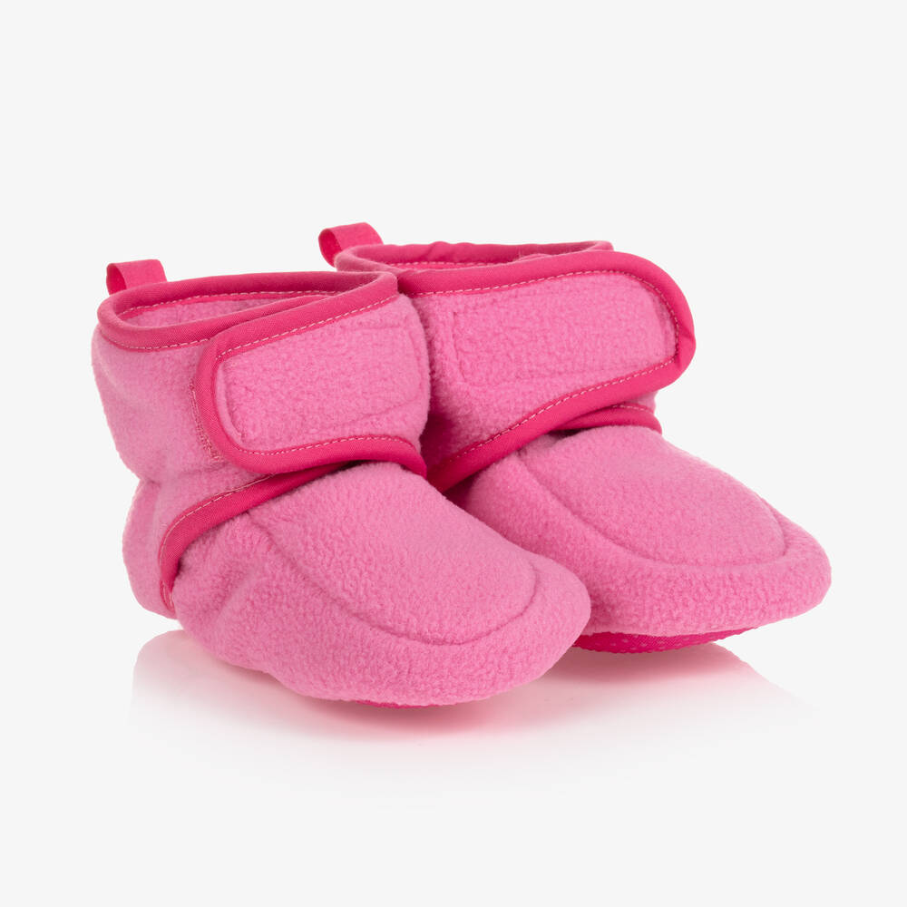 Playshoes-Girls Pink Fleece Baby Booties | Childrensalon Outlet