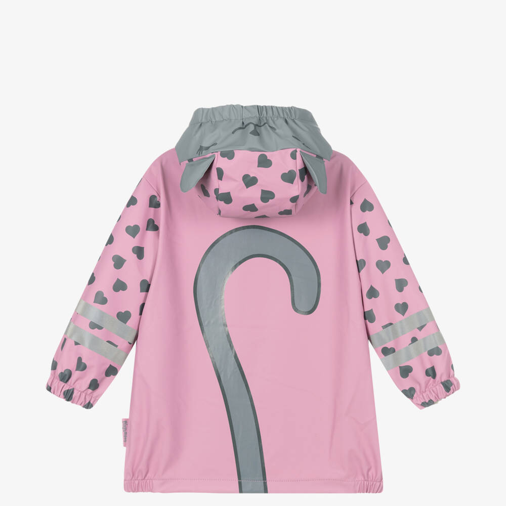 Playshoes-Girls Pink & Heart Raincoat | Childrensalon Outlet