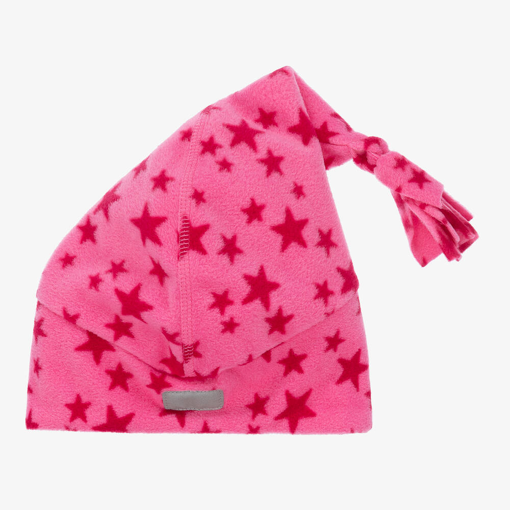 Playshoes - Girls Pink Star Fleece Hat | Childrensalon